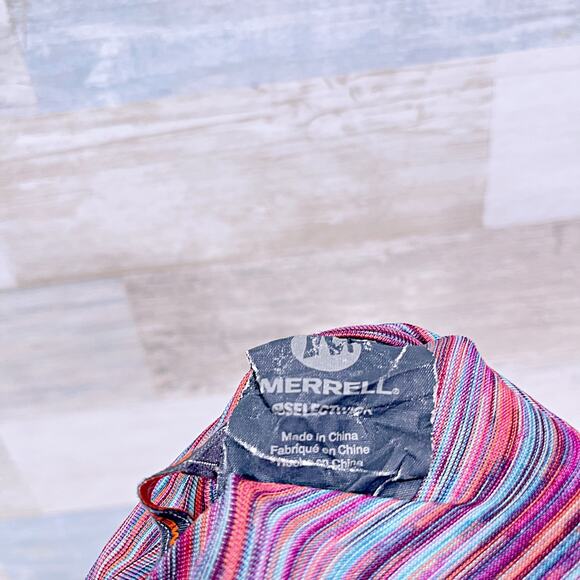 Merrell Funnel Neck Performance Pullover Pink Melange Jersey Pockets Womens XS - Picture 6 of 7